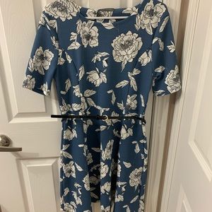 Floral blue dress
